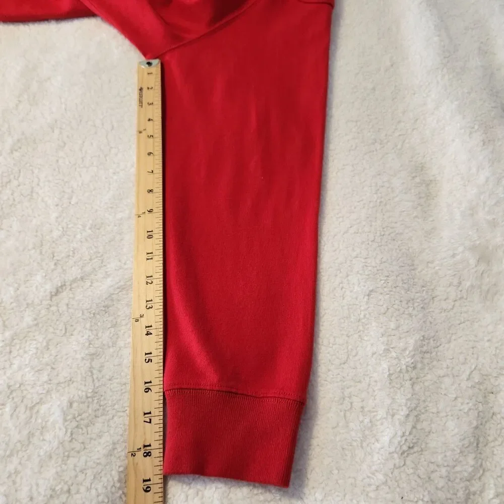 Vintage Polo Ralph Lauren Mens Red Rugby Long Sleeve Shirt Big Pony Size L